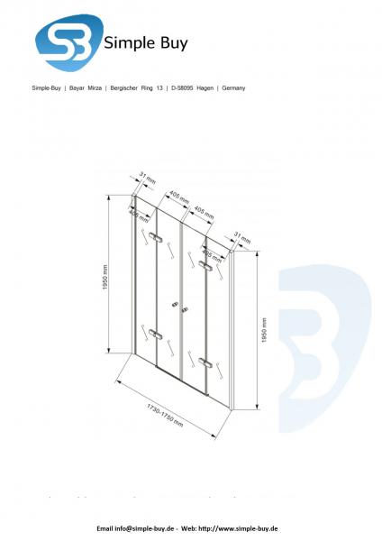 Glas Concept 24 - New Orleans - Nischentür - Nischendusche - 8mm ESG - Variation (175x195cm)